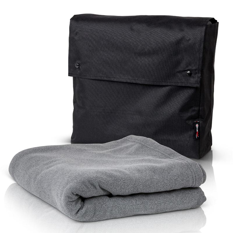 Luna Red plush fleece blanket, folded