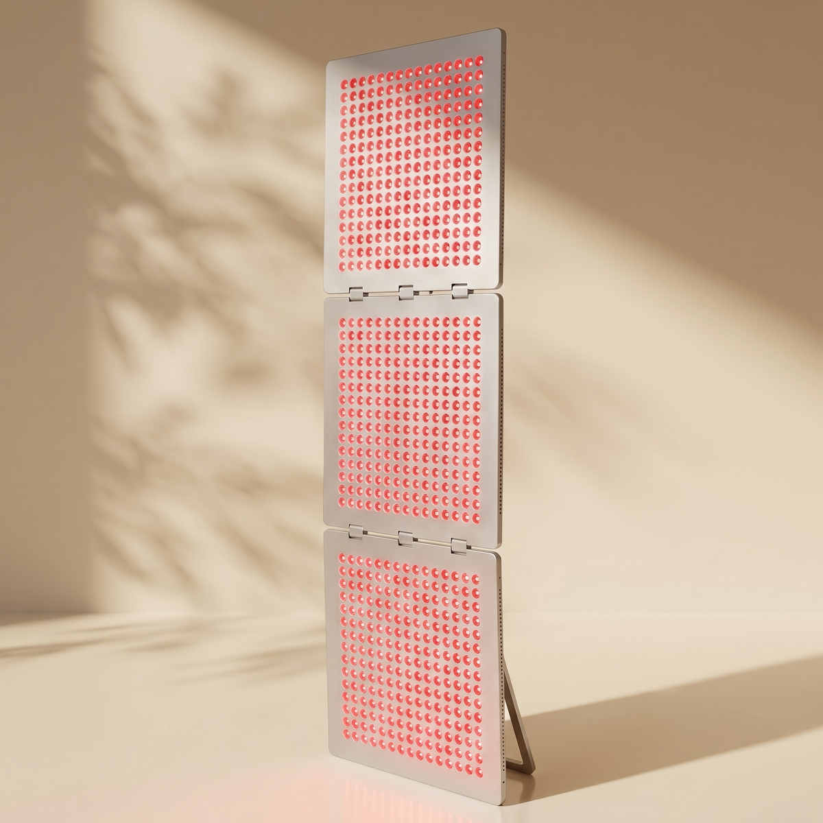 TrueLight Energy Trism red light therapy device three-panel on stand