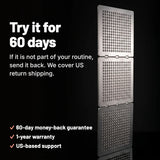 Try it for 60 days: money-back guarantee, 1-year warranty, US-based support