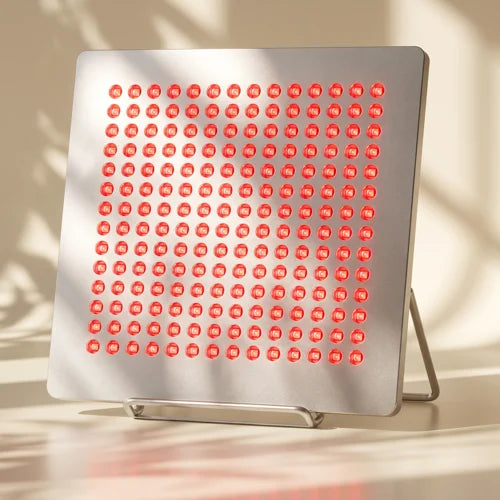 TrueLight Energy Square 2.4 red light therapy panel on its stand